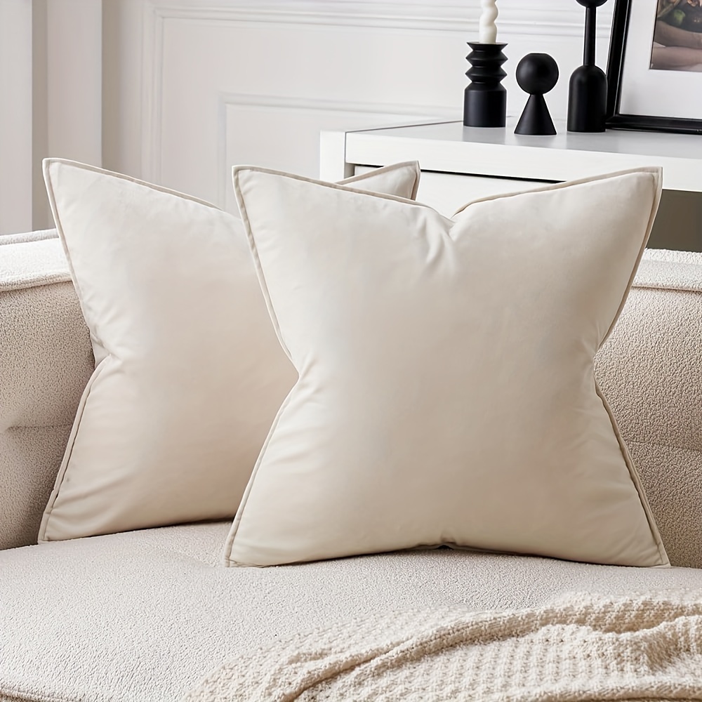 E-shop 2er-Set Weiche und Bequeme Samt Kissenbezüge, Nordischer Minimalistischer Stil, Rauhäutige Kanten für Luxuriösen Look, Geeignet für Home Office