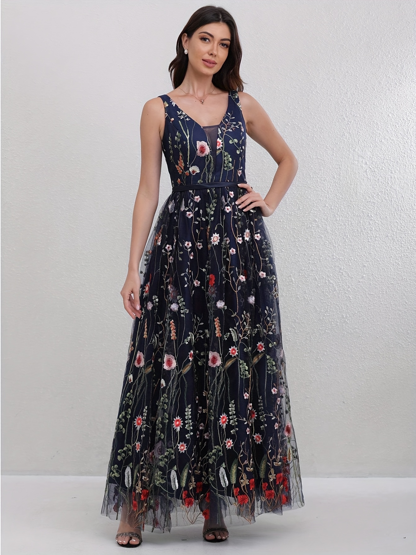 prom dresses women flower tulle formal gowns homecoming