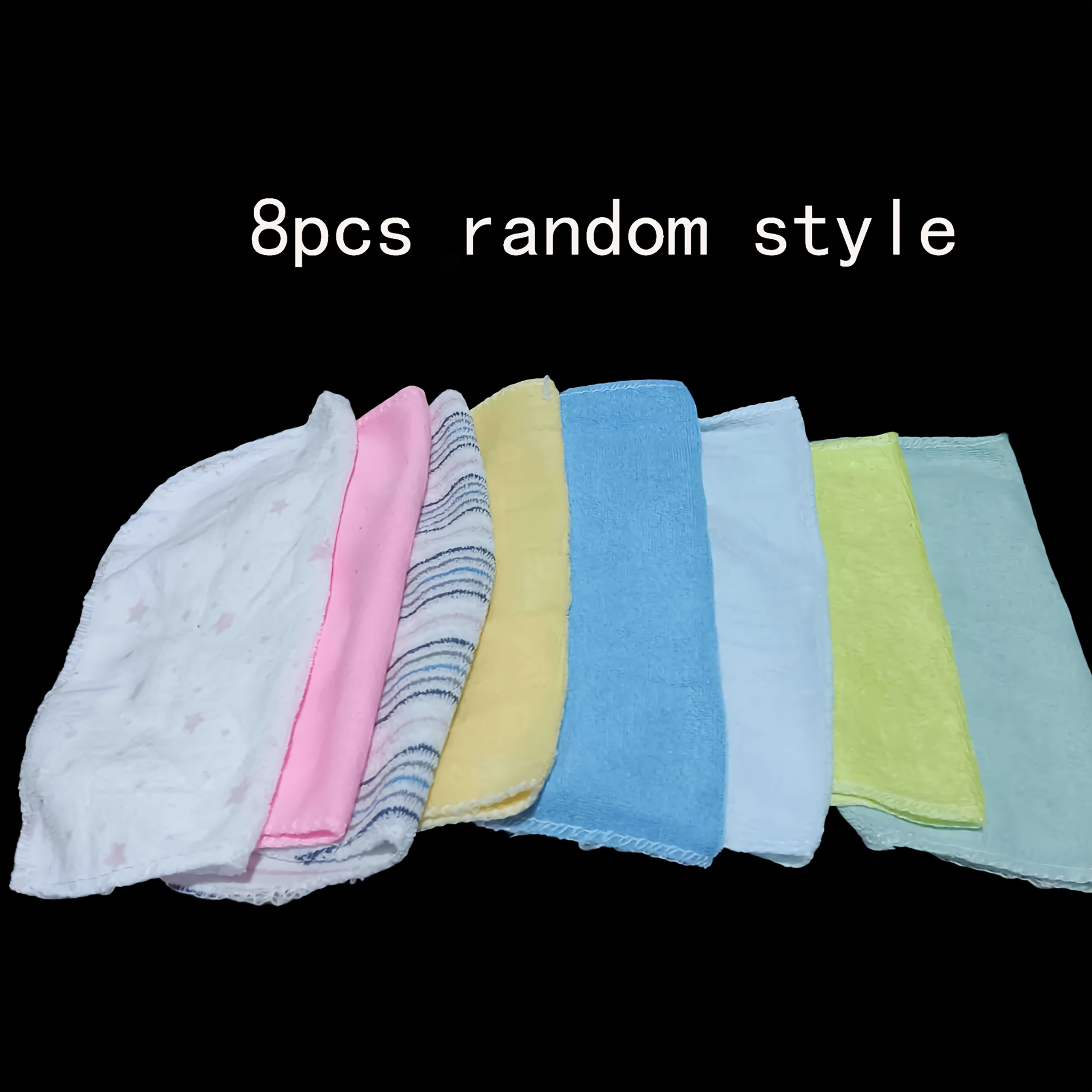 8pcs/16pcs Pack Baby Newborn Face Washers Hand Towel Feeding Wipe Wash Cloth Random Color