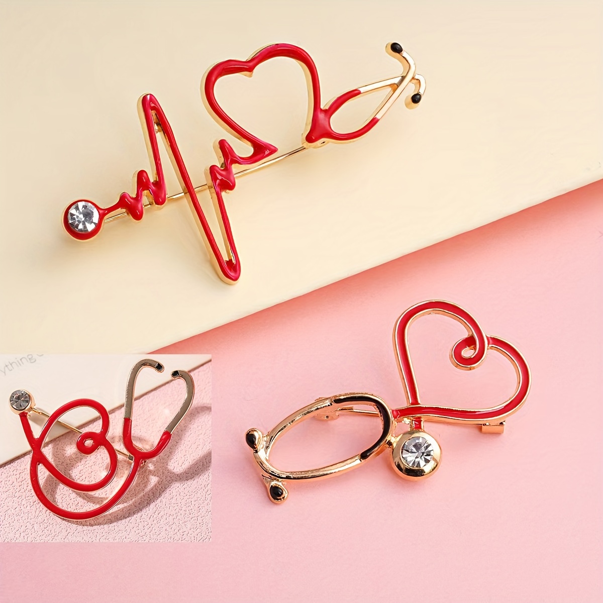 1pc Stethoscope Brooch Pin, Alloy Material, Niche Design, Fashionable And Simple Style, Suitable for Daily Wear Or Holiday Gift
