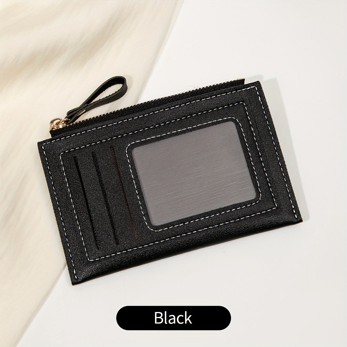 Image of Easy Mini Ultra-thin Coin Purse Zipper Credit Card Holder Ladies Fashion Portable Small Wallet