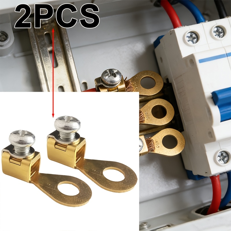 2/6pcs Heavy-duty Wire End Terminal Connector Kit | Cold Crimp Battery Terminals | Universal Fit For Cars, Marine | Made Of Copper, Without Battery