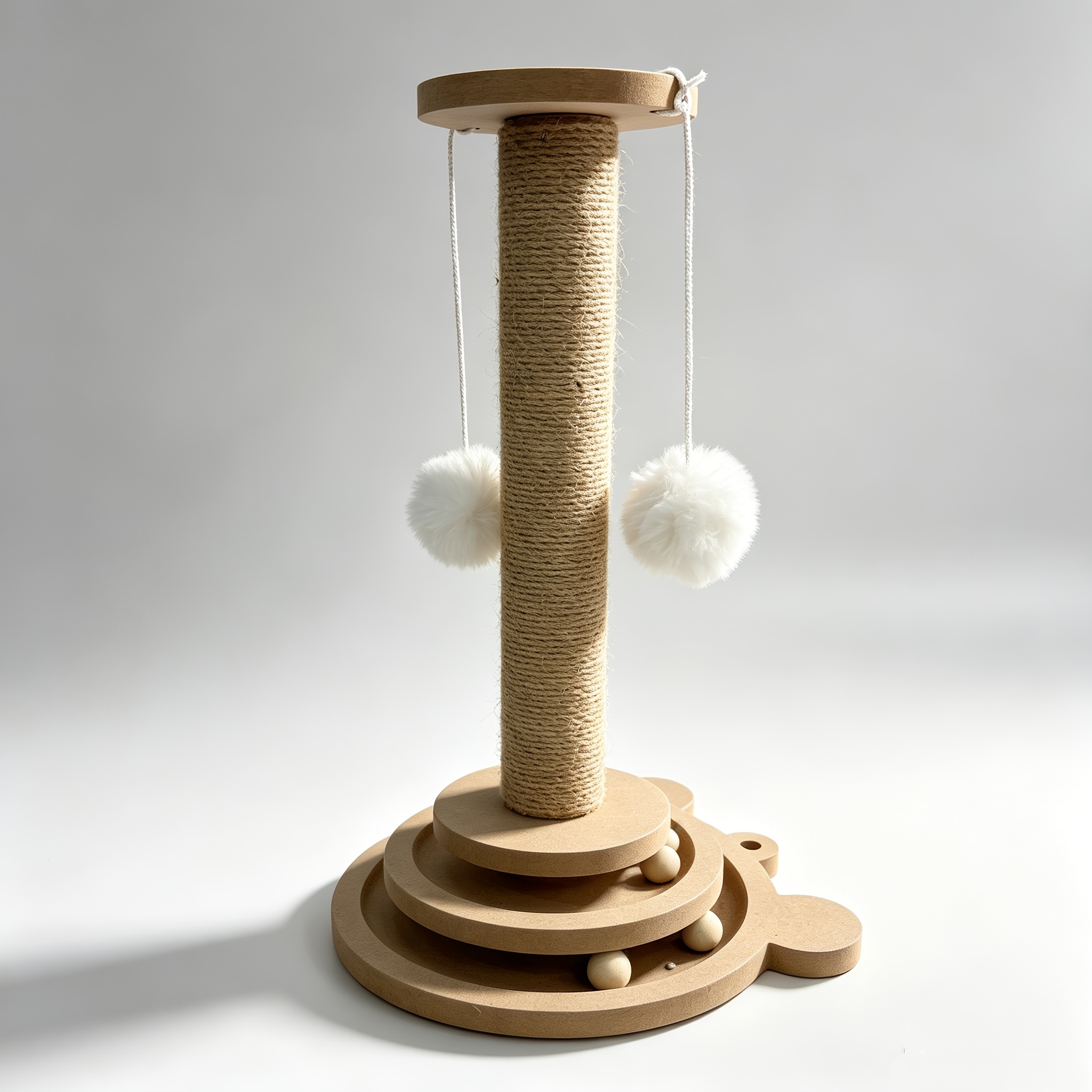 TEMU 2-in-1 Sisal Cat Scratching Post With Rolling Track Balls& Hanging Teaser Balls, Vertical Cat Nail Grinder Toy, Sofa Anti-scratch Protector,