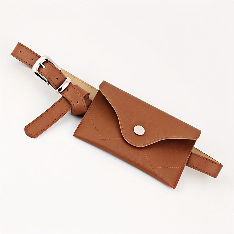 TEMU 1pc (belt   Wallet) Women's Waist Bag, Korean Style Mini Phone Pouch, Large Capacity Pu Belt Bag