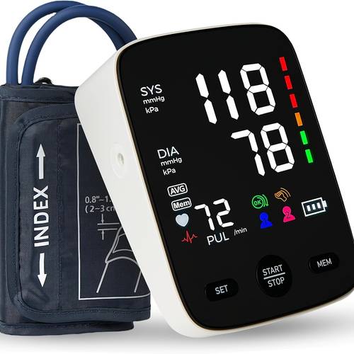 automatisches blutdruckmessgerät für den oberarm, digitales blutdruckmessgerät, großes led-display, herzfrequenzmessgerät, unregelmäßiger herzschlag, hohe genauigkeit, dual-user 240 speicher, tragbares gesundheitsgerät für zuhause, einfache -bedienung für erwachsene und ältere menschen