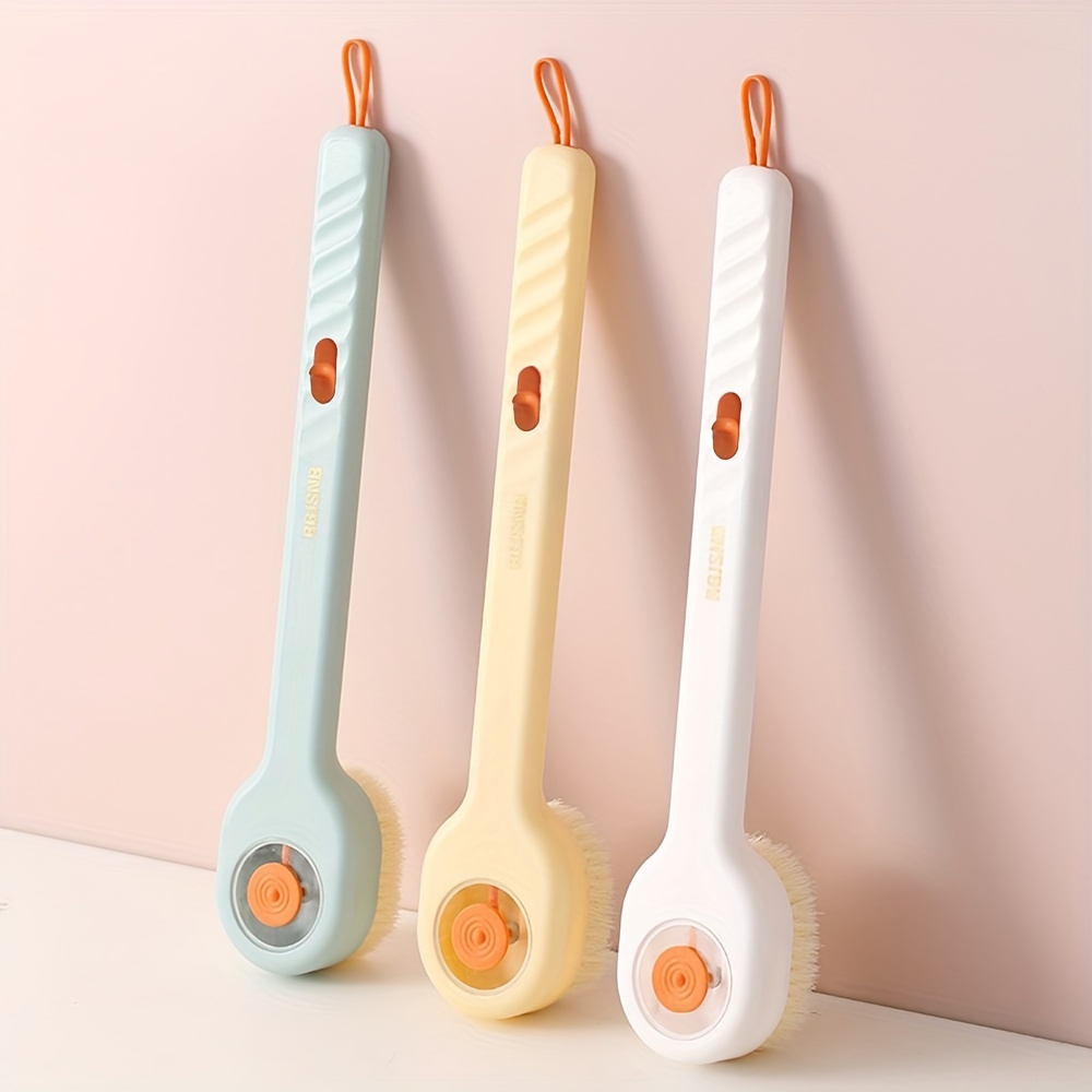 liquid bath brush press bath brush unisex long handle bath brush soft bristle back scrubbing brush to ask for help bathing artifact details 4