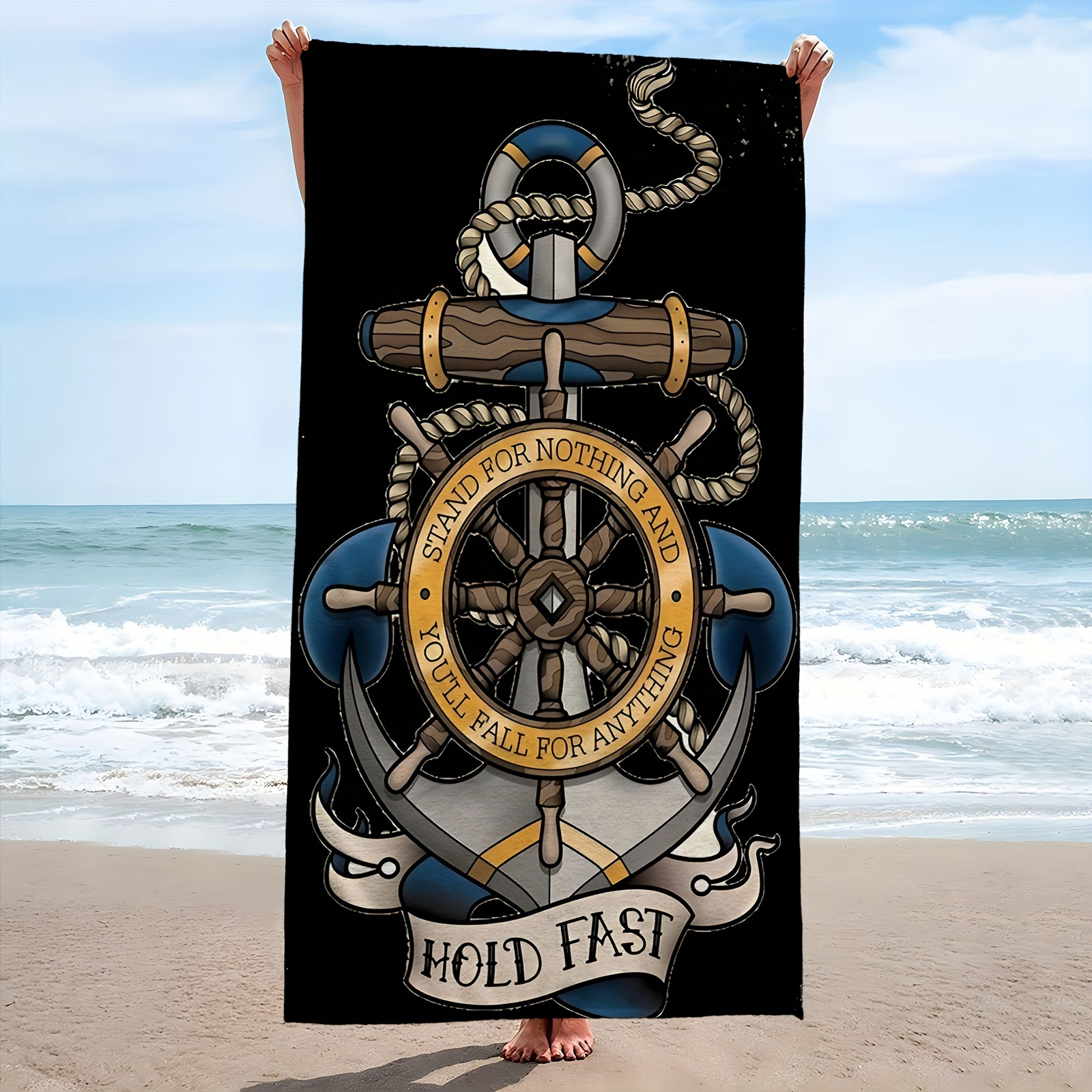 TEMU 1pc A Patterned Beach Towel, An Oversized Microfiber Mat Absorbent, Ideal For Travel, Swimming Pools, Diving, Surfing, Yoga, And Camping, Usable