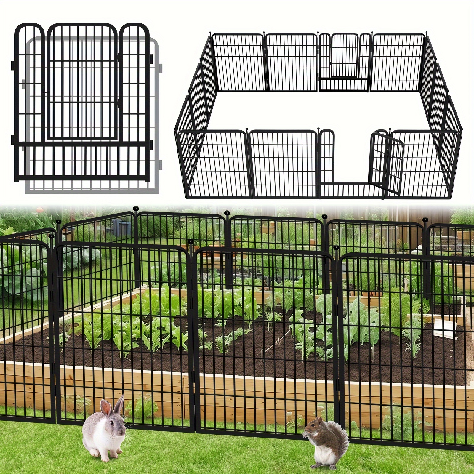 

Easy-install 40" Metal Dog Fence Panels - No Dig, & Stylish Outdoor Yard Barrier For Pets And Decor