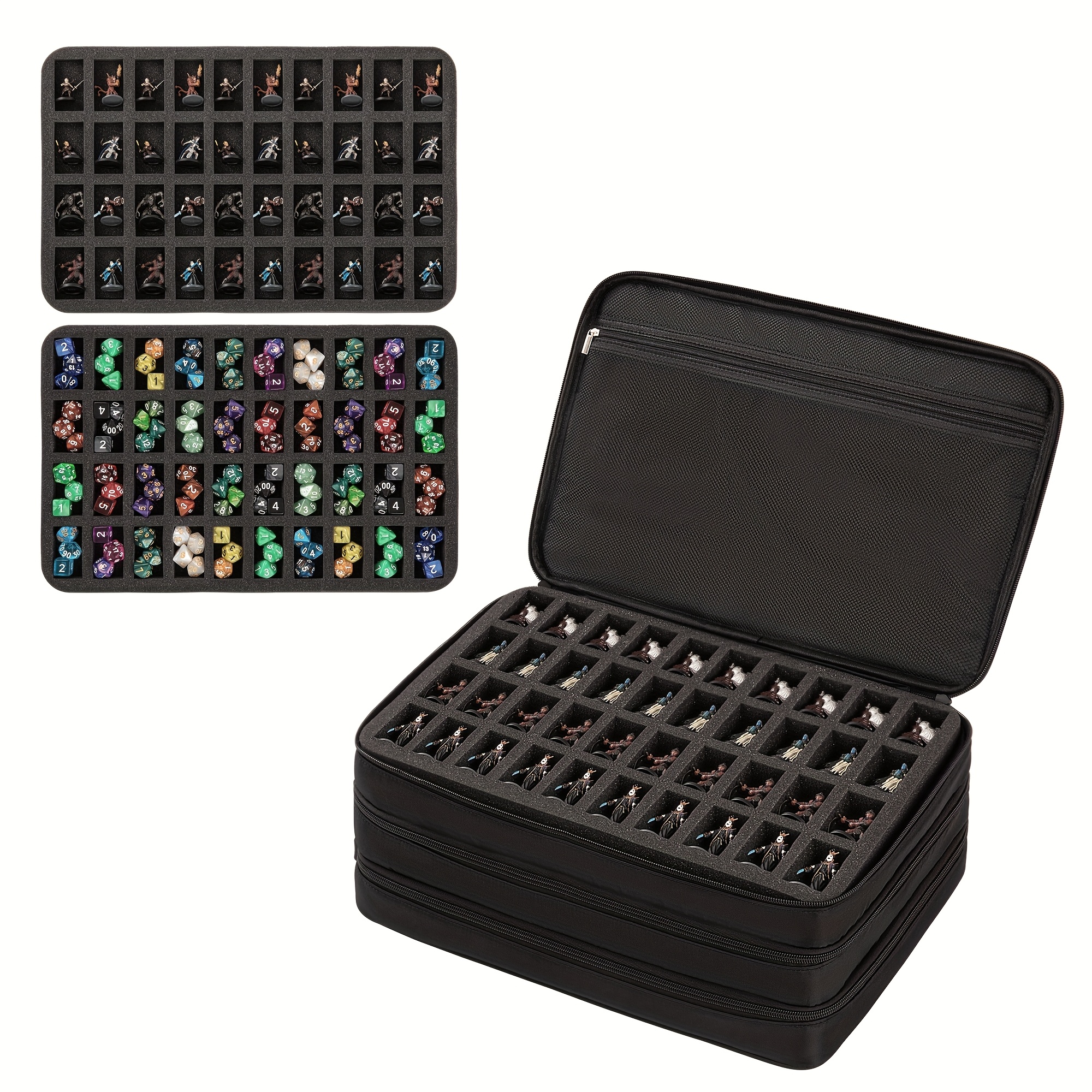 Image of 120 Slots Miniature Storage Bag, Portable Carrying Case Organizer For Rpg Fantasy Figurines And Small Collectibles