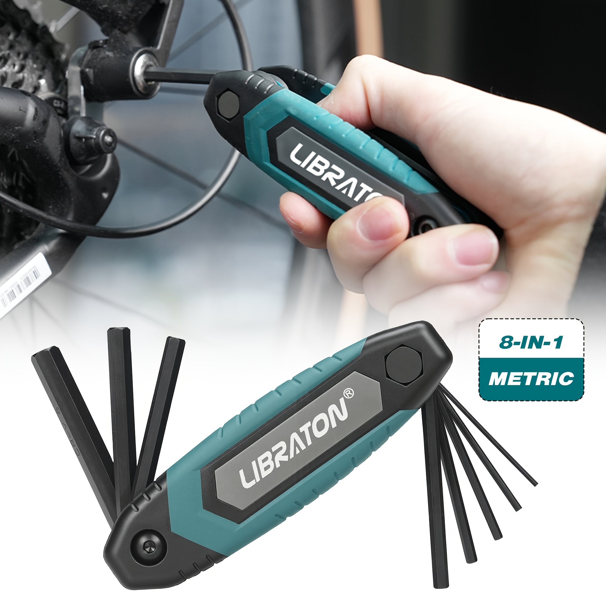 TEMU Libraton Folding Allen Wrench, Portable Metric Hex Key Tool For Bicycles & Motorcycles, Furniture Assembly & Appliance Maintenance, Cycling,