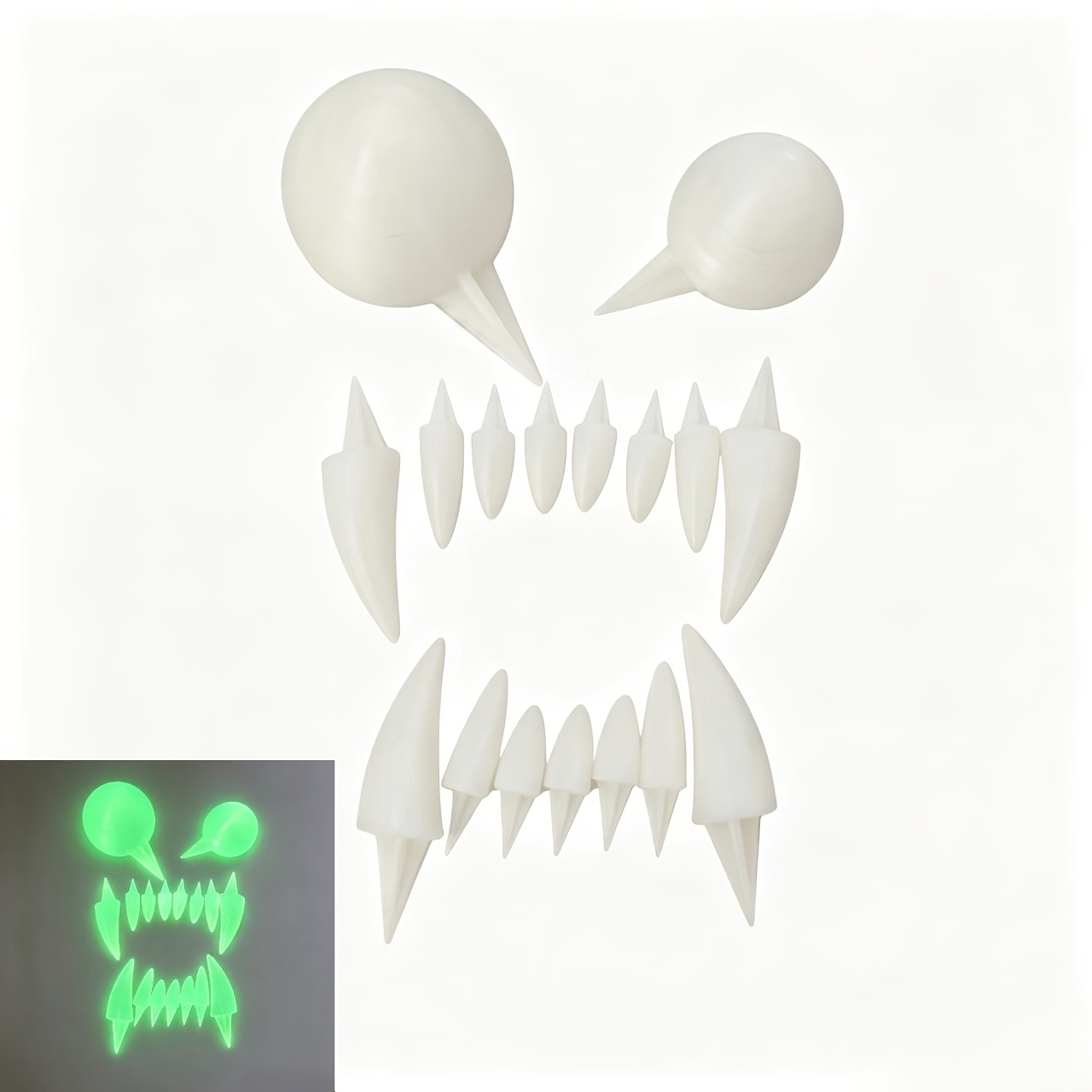 TEMU 18pcs Halloween -the-dark Pumpkin Decorations With Teeth And Eyes, Perfect Halloween For Party Gifts And Spooky Displays For Party Decorations,
