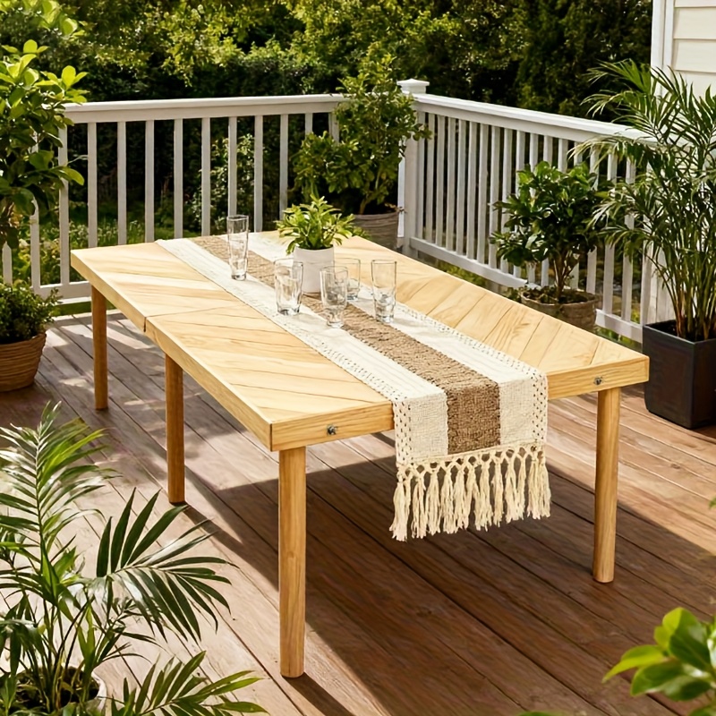 1pc Foldable Low Picnic Table, 60-inch Portable And Lightweight Camping Table, Foldable Camping Table with Tablecloth, Suitable for Parties, Patios, Gardens, Barbecues, Backyards, Christmas (natural Wood Color)