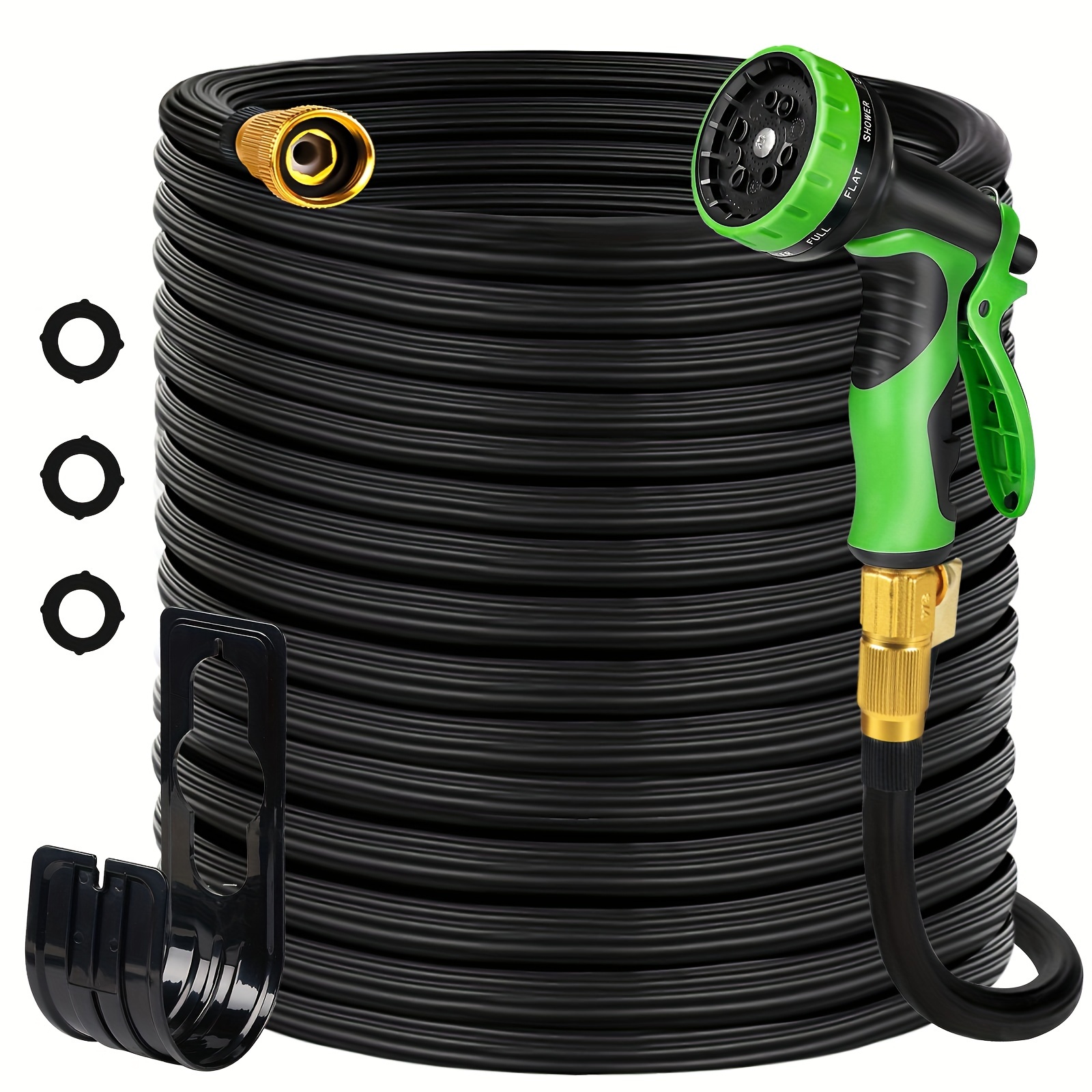 

Garden Hose 100 Ft - Water Hose 100 Ft With 10 Function Hose Nozzle, Lightweight, Kink Free, Expandable Fabric Garden Hose For Outdoor, Garden, Watering, Car Wash, Yard, Lawn And Rv