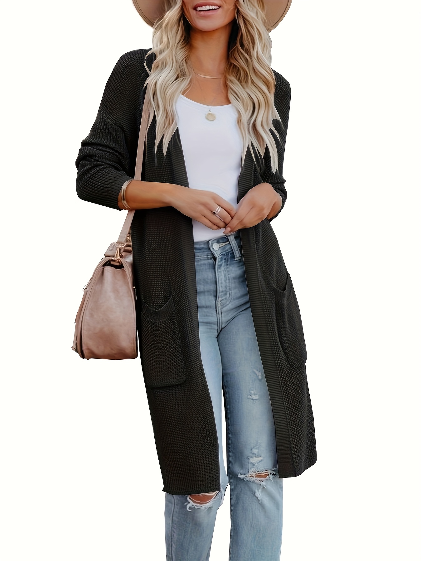 Girls Lightweight Open Front Cardigan Sweater | Long Sleeve Oversized Fall Fashion With Pockets For Back To School
