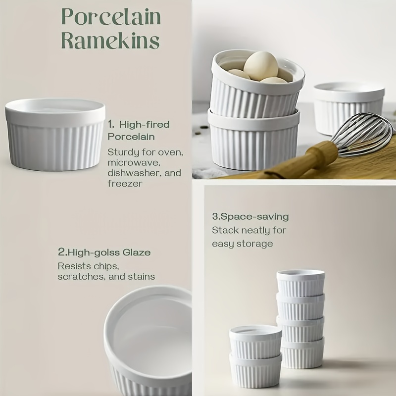 8oz keramiska ramekins med lock ugnssäkra - Temu Sweden