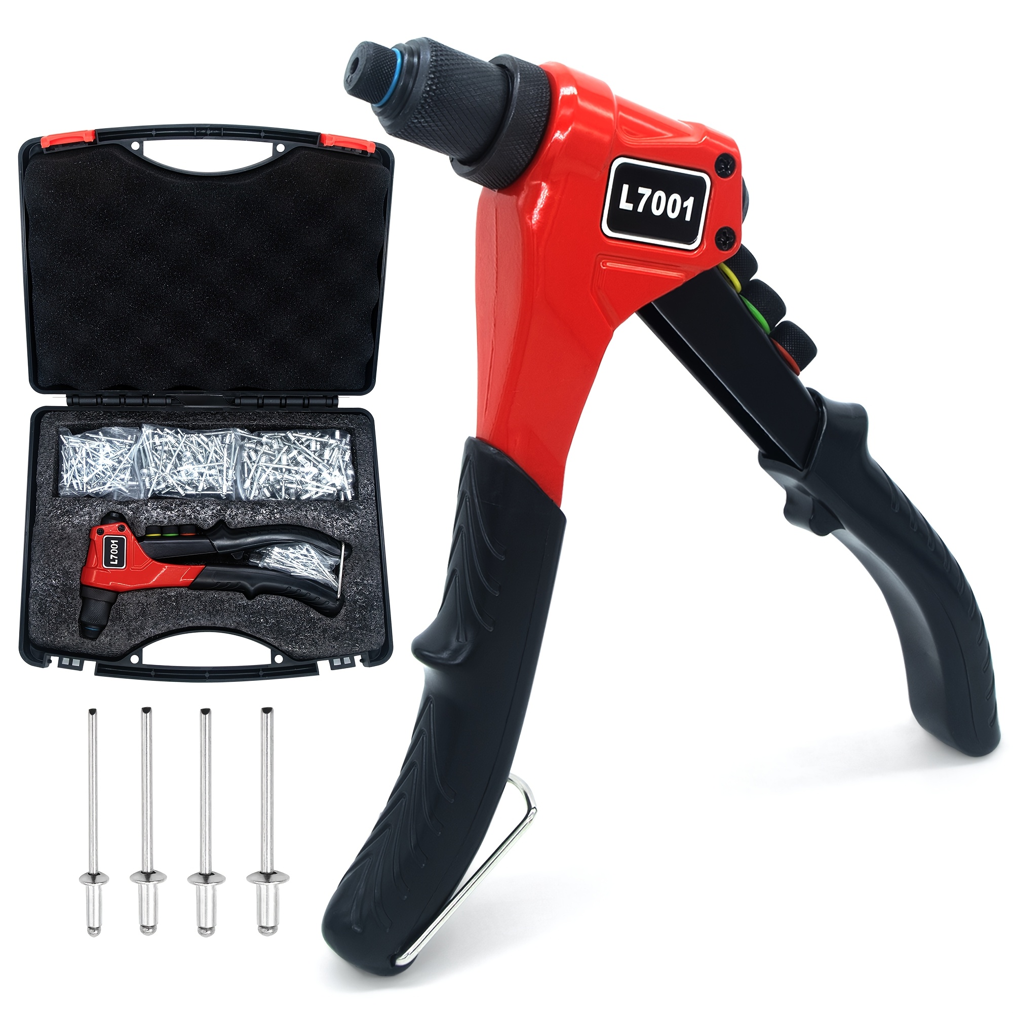 Image of 311pcs Pop Rivet Gun Kit, L7001 Manual Tool With 2.4/3.2/4/4.8mm Blind Rivets Assortment For Metal Working And