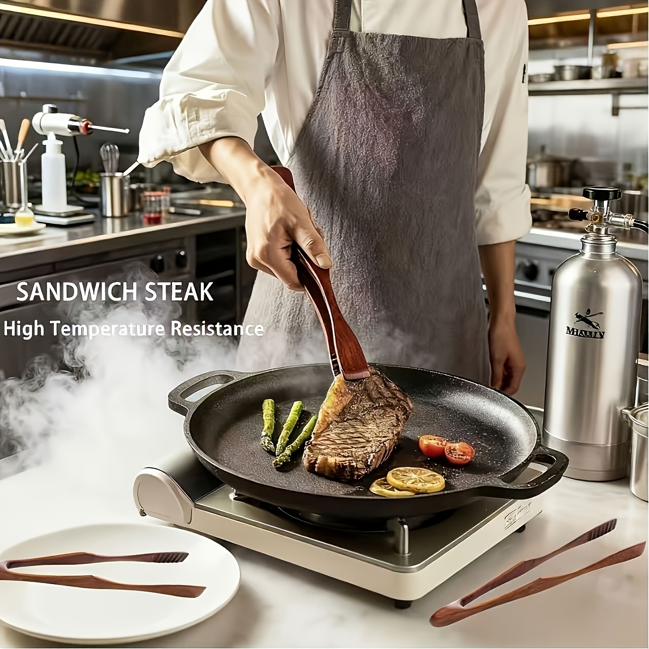 TEMU Multi-functional Grill Tongs, Bread Tongs, And Ice Cube Tongs Are Perfect For Grilling, Baking, And Camping. Durable Kitchen Tools