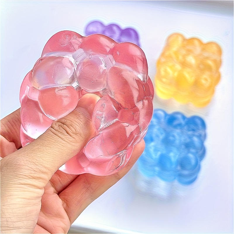 grape touch sensory toy suitable for children small muscle skill squeeze ball tpr material birthday christmas easter halloween party gift   pink purple blue yellow colors     random color