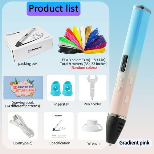 2026 new colorful 3d printing pen doodle art kit for adults teens 9m pla filament colors drawing book perfect gift for birthdays christmas easter