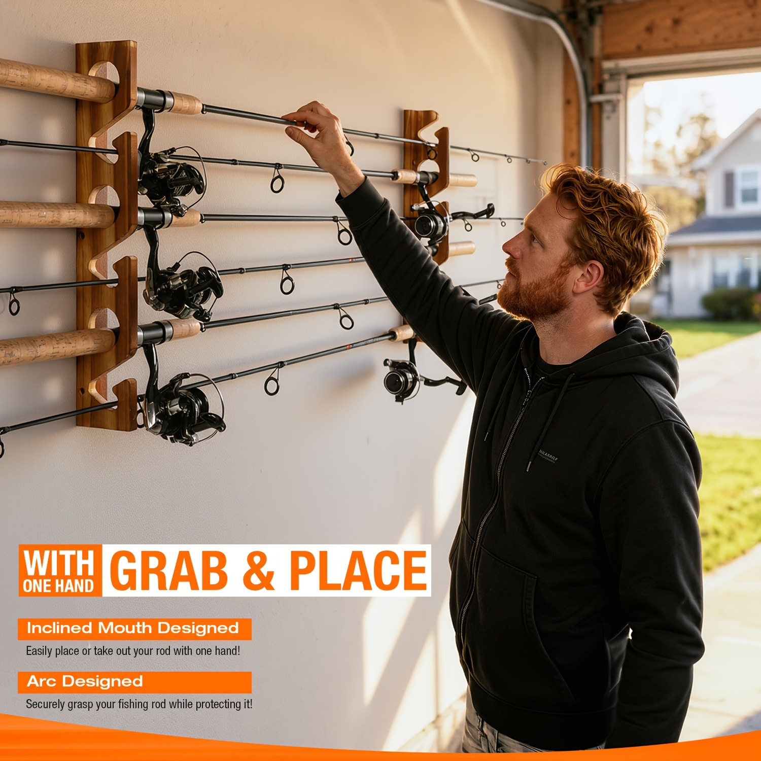 a fishing pole is inclined to the horizontal PLUSINNO H5 Rod/Pole Holders, Fishing Holders for Garage, Wall or Ceiling Mounted Fishing Rod Rack Sports & Outdoors with no worry about indentation after long Physics 12 Ch 1 Static