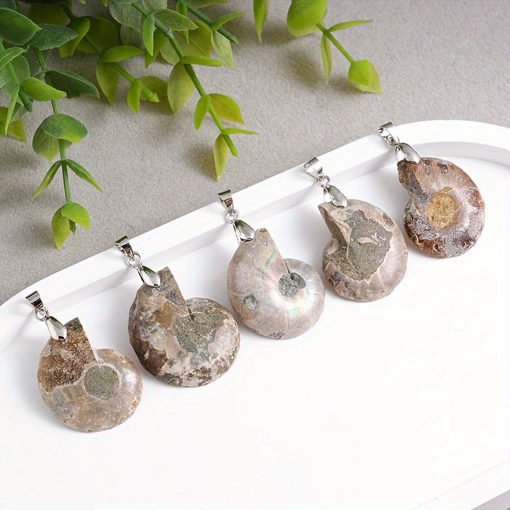 

Elegant Natural Fossil Pendant - Authentic Seashell Design With Unique Patterns For Making, Perfect Gift For Christmas & Valentine's Day, Shells For Jewelry Making