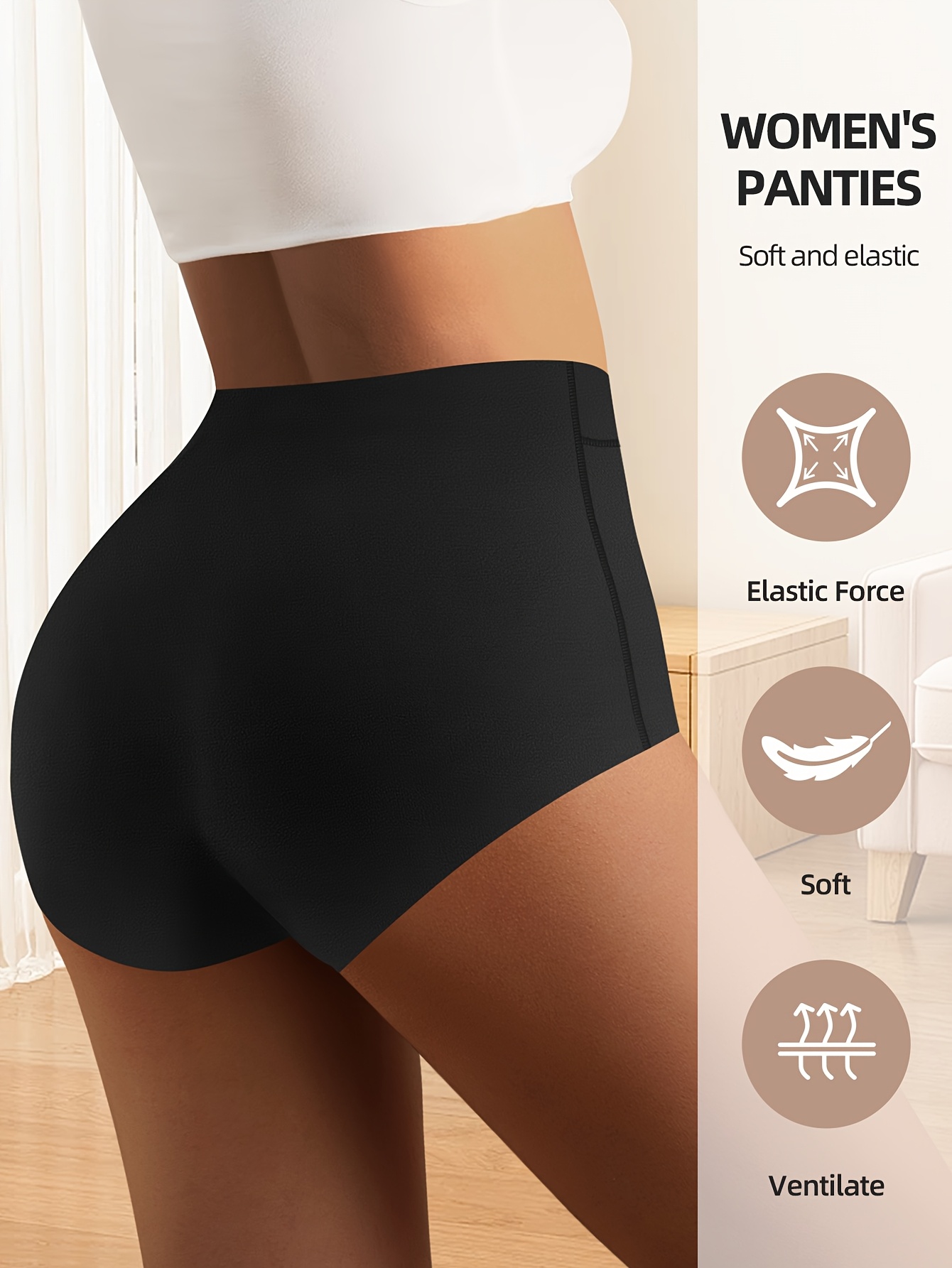4 Random Women'S High-Waisted Underwear, Seamless One-Piece Tummy Tucking And Hip Lifting Comfortable Breathable Nude Triangle Briefs, Minimalist Style, Myriad Color Scheme, Elastic Material Suitable for Daily Leisure Sports Fitness Yoga Wear
