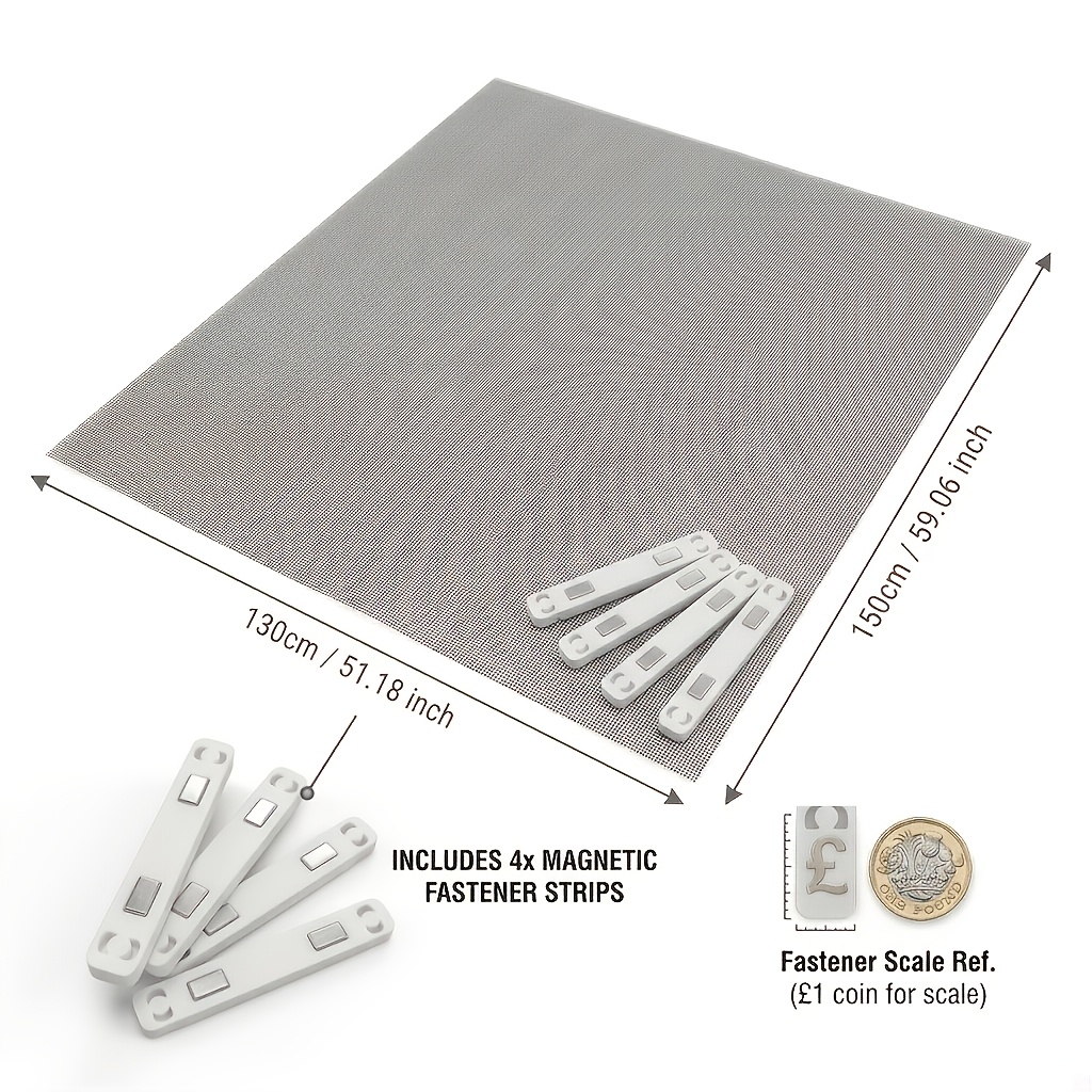 TEMU Mosquitera Magnética Portátil para Ventana, Sin Necesidad de Instalación, Protección contra Mosquitos e Insectos, Magnética, Removible e