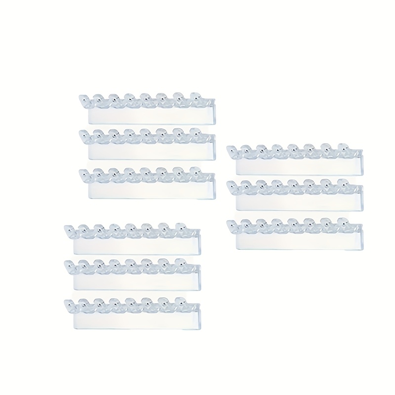 TEMU Juego de 3/9 piezas de estante de almacenamiento de pared, organizador de joyas de acrílico transparente con 8 ganchos - Estante de