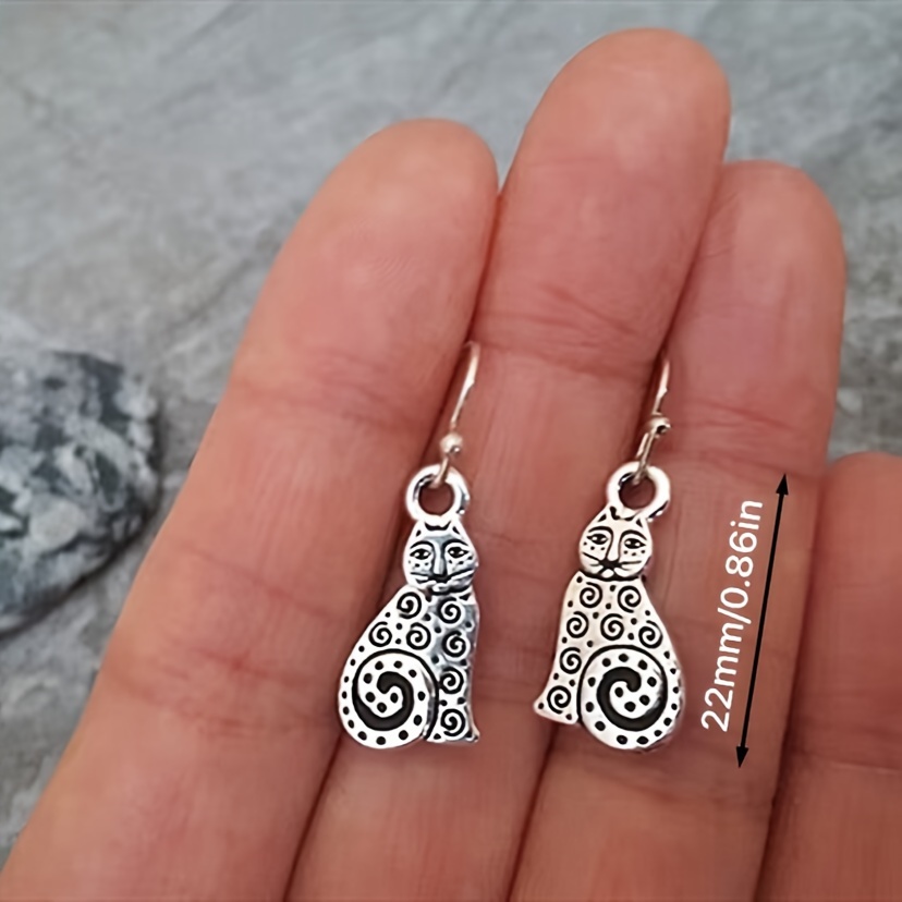 Vintage Dangling Cat Ear Earrings for Women
