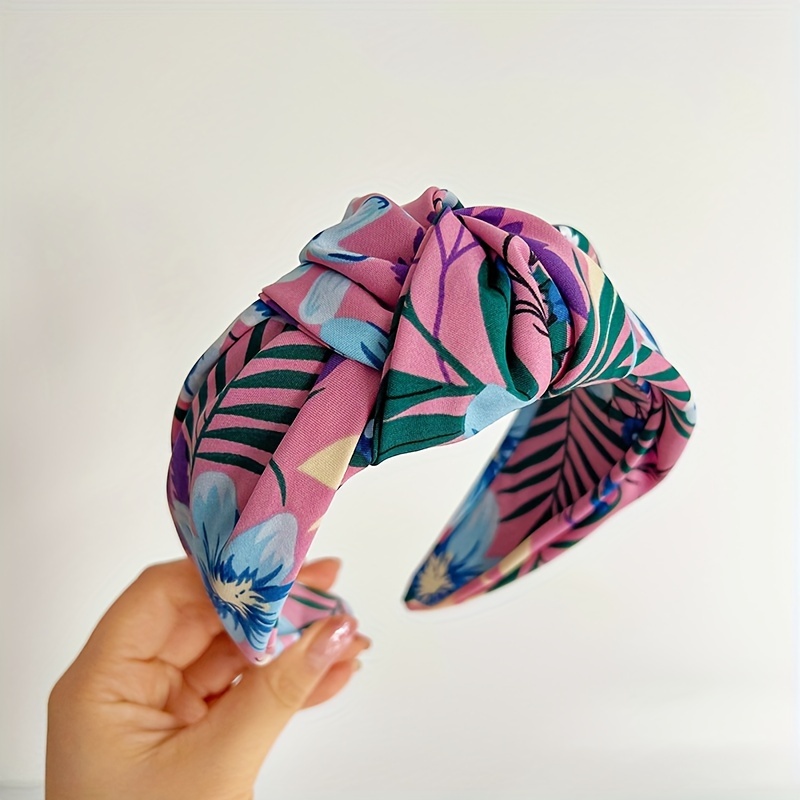 1pc girls wide floral pattern colorful hair band colorful - Temu display picture 3