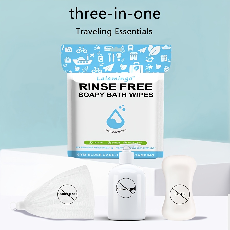1 pack (25 sheets)/3 pack (75 sheets) Disposable No-Rinse Bath Towel Bath Towel Cleaning Towel Quick Cleaning of Body No-Rinse or Shower Needed Quick Cleaning of Body Suitable for Travel, Outdoor, Camping, Swimming, Fitness and Outdoor Work Convenient Bathing Device 30*30c