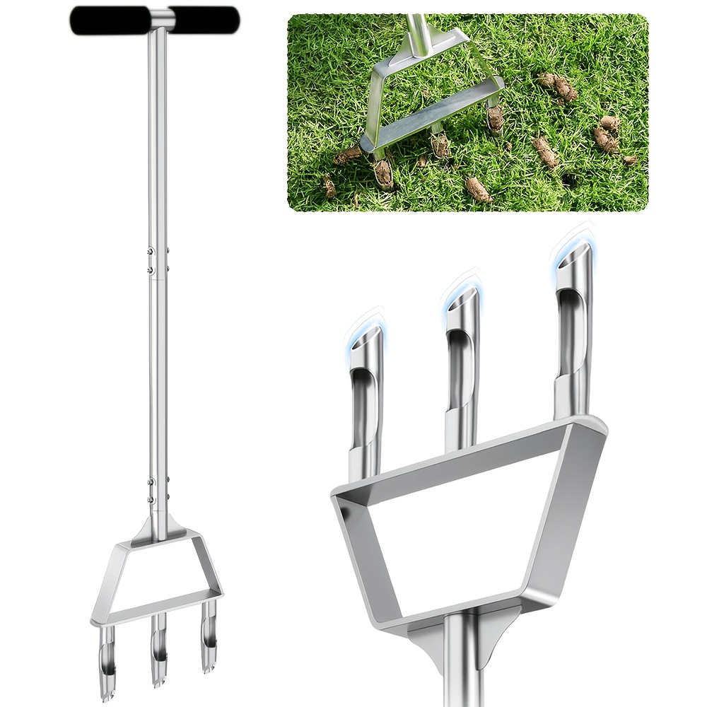 E-shop Manueller Rasenbelüfter - Rasenbelüfter aus Edelstahl, Halbmontiertes Rasenbelüftungswerkzeug für Rasenpflege, Lochwerkzeug, Gartenbelüfter,