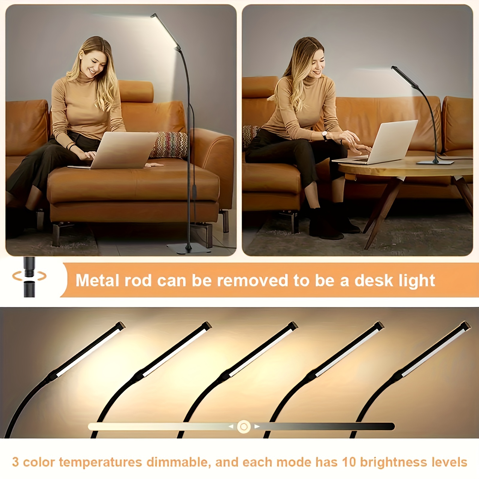 Metal Base Reading Light Soft Adjustable Swan Neck Lamp Body - Temu 