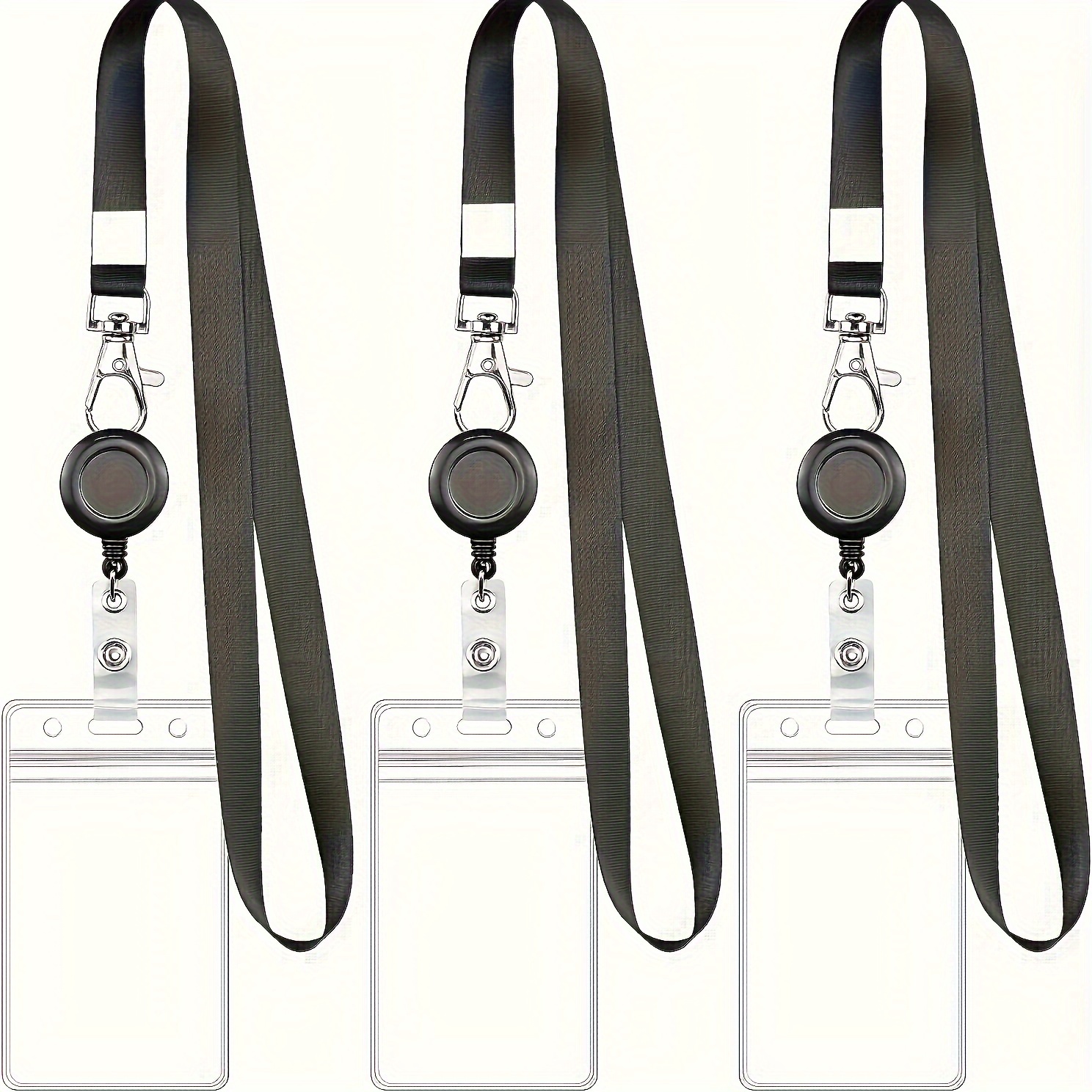 

1pc Retractable Id - Pvc, Lanyard, For & Workers, Supplies