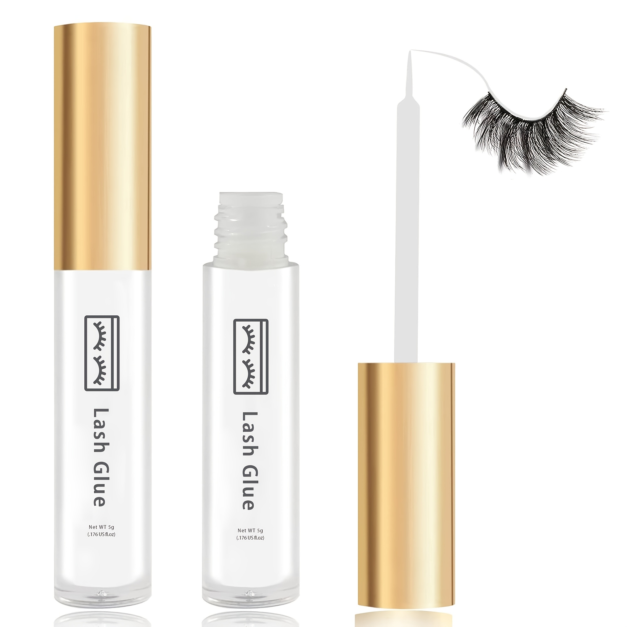 Image of White Transparent Super Eyelash Glue, For , Waterproof And Sweat-resistant, Low Allergenic, No Latex, Suitable For False Eyelashes Natural Eyelash Extension, Transparent Lash Glue