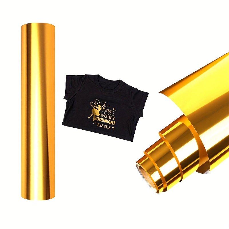 Heat Transfer Vinyl Roll, 12in*6ft Mirror Hard Metal Engraving Film Roll Vinyl For Garments