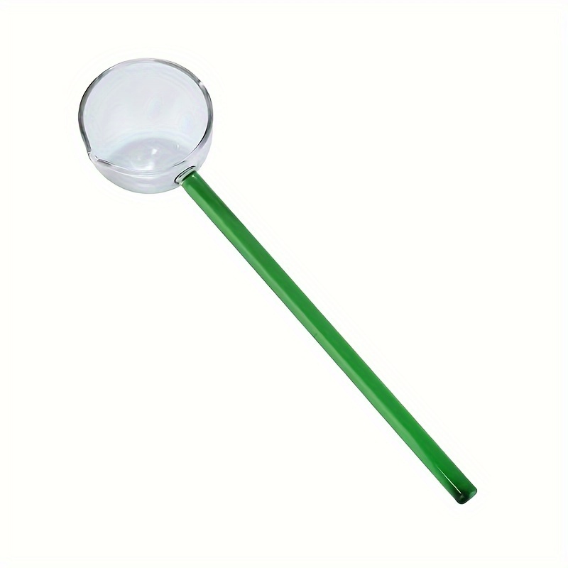 Image of 1pc Long-handled Glass Spoon, Soup Spoon, High Borosilicate Glass Table Spoon Transparent Spoon, Glass Spoon Heat-resistant High Borosilicate Glass, Home Kitchen Tableware Supplies
