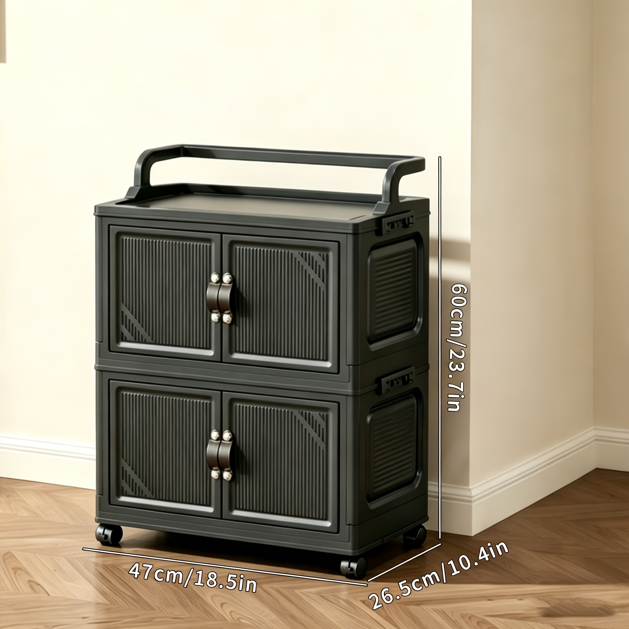 TEMU Armoire de rangement multifonctionnelle à 2/3/4/5 niveaux, étagères mobiles, boîte de rangement -poussière, convient pour divers articles,
