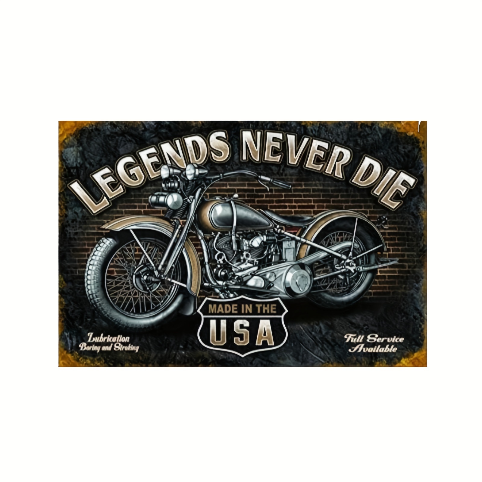 

ride Forever" Legends Never Die" Motorcycle Tin Sign - Perfect For Harley Davidson Fans, Man Cave Decor, 8x12 Inches