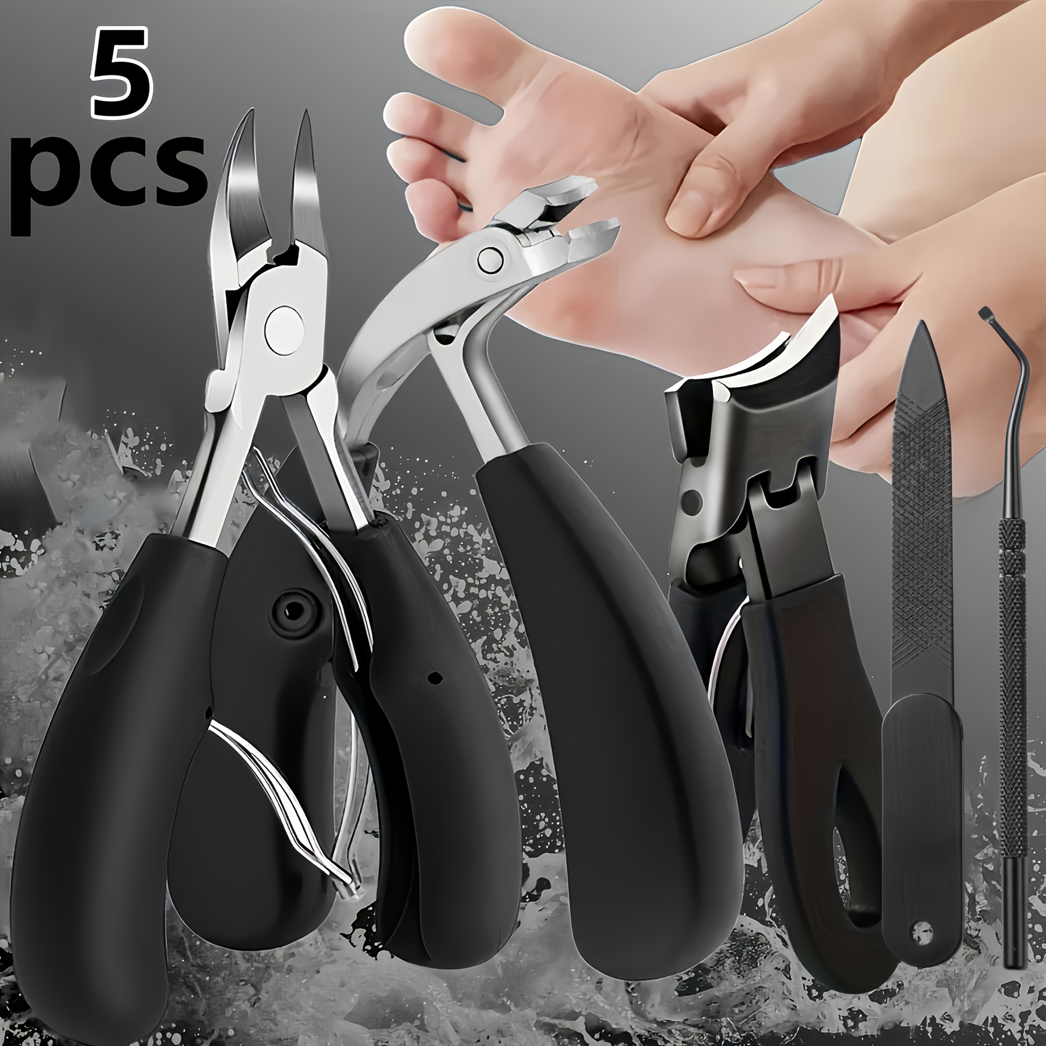 TEMU 5 Thick Toenail Clippers, Senior Toenail Clippers, Thick Toenail Clippers, Large Opening Nail Clippers, Heavy Growing Toenail Clippers, Diagonal