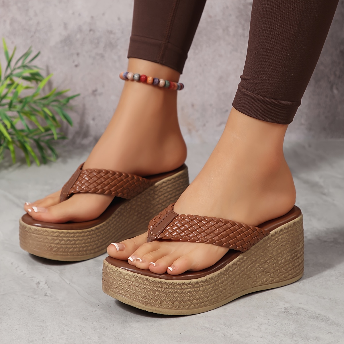 sandalias plataforma jumbo tejidas mujer tacón Temu Ecuador