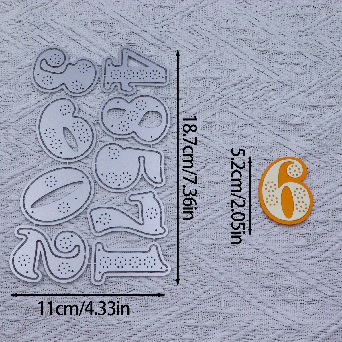 0-9 Double-layer Hollow Digital Die-cutting And Embossing Molds, Suitable For Digital Decoration Scrapbooks And Diy Handicrafts - Silvery-gray