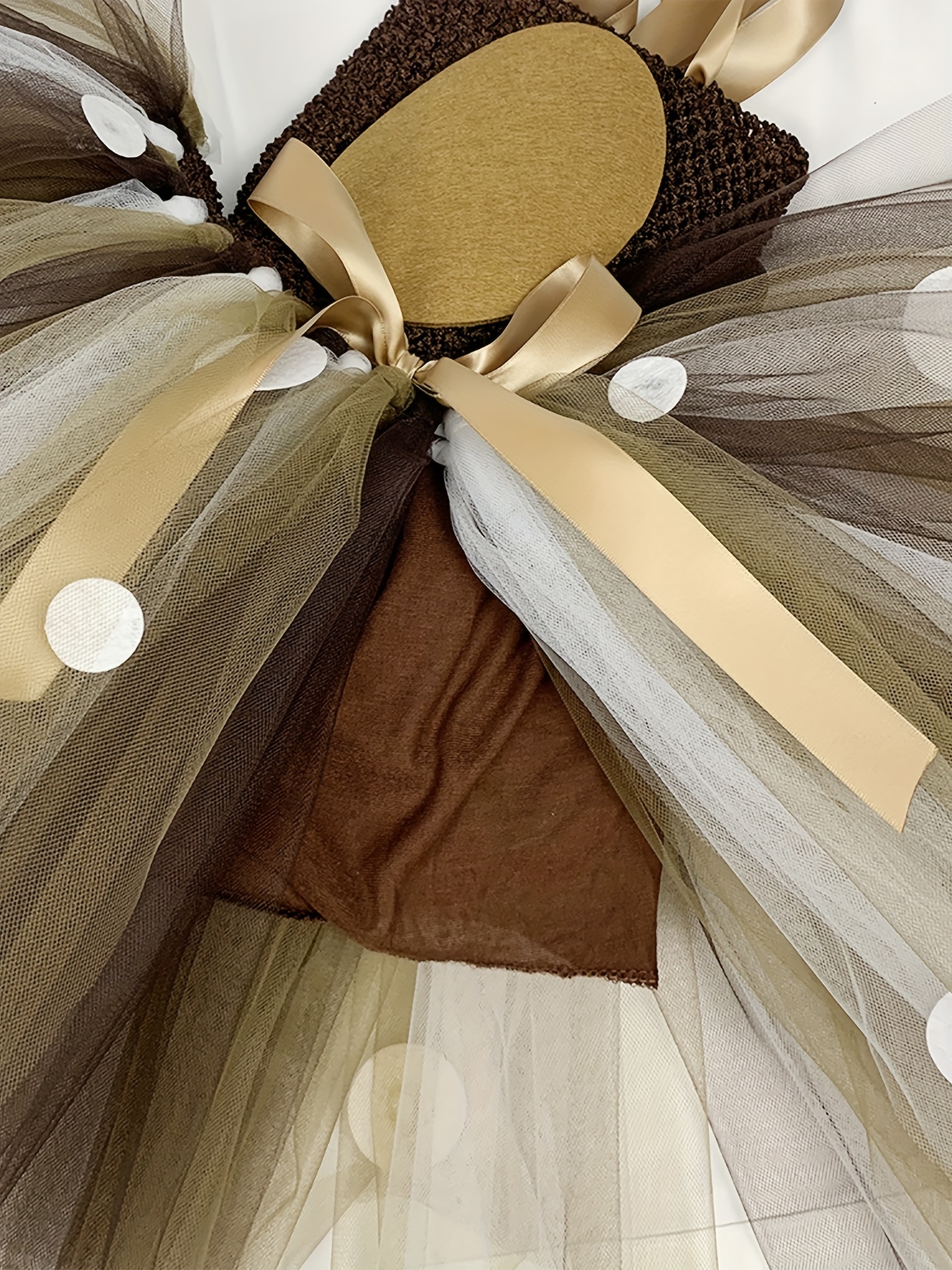 brown tutu dress Oyemwen Coco Tiered High Low Tulle Tutu Skirt Turtleneck Set (Brown) main image 0