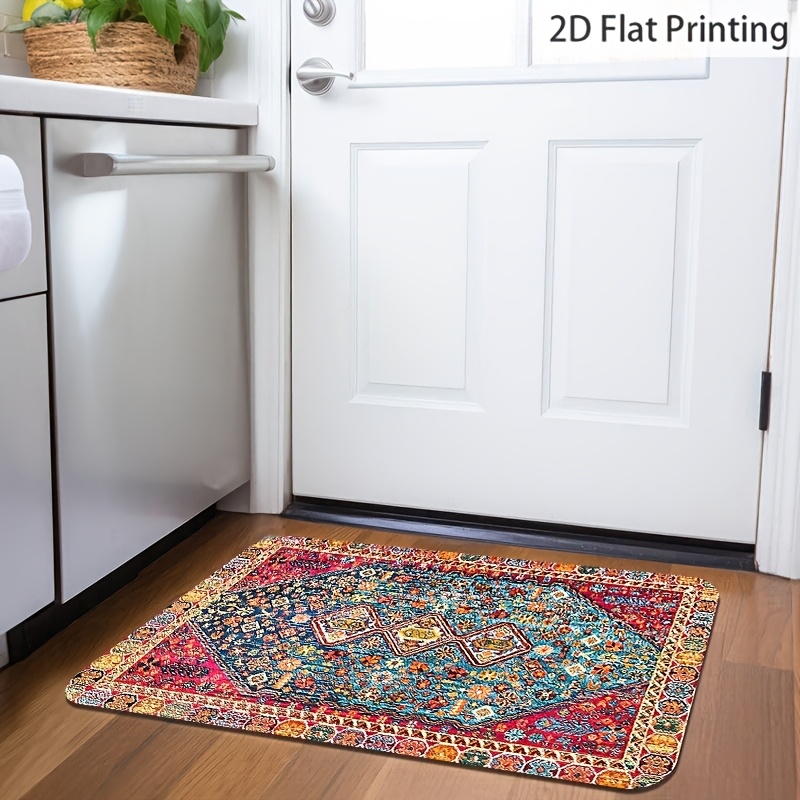 E-shop 2D Flacher Küchen Teppich, Exquisite Leichte Luxus Kreismuster Schwamm Bodenmatte, Geeignet für Küche, Badezimmer, Wohnzimmer, Schlafzimmer,