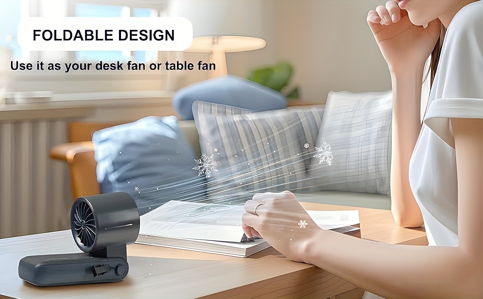 Portable electric fan, rechargeable handheld fan, 6000mAh, with ice pack, 199 speed handheld turbo fan, with digital display screen - quiet, suitable for outdoor, family, and outdoor travel.