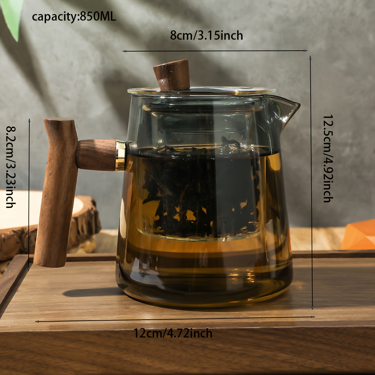 Glass Teapot Tea Maker, Glass Liner Elegant Cup, Tea Lazy Artifact, Outdoor Light Luxury High-end Tea Set