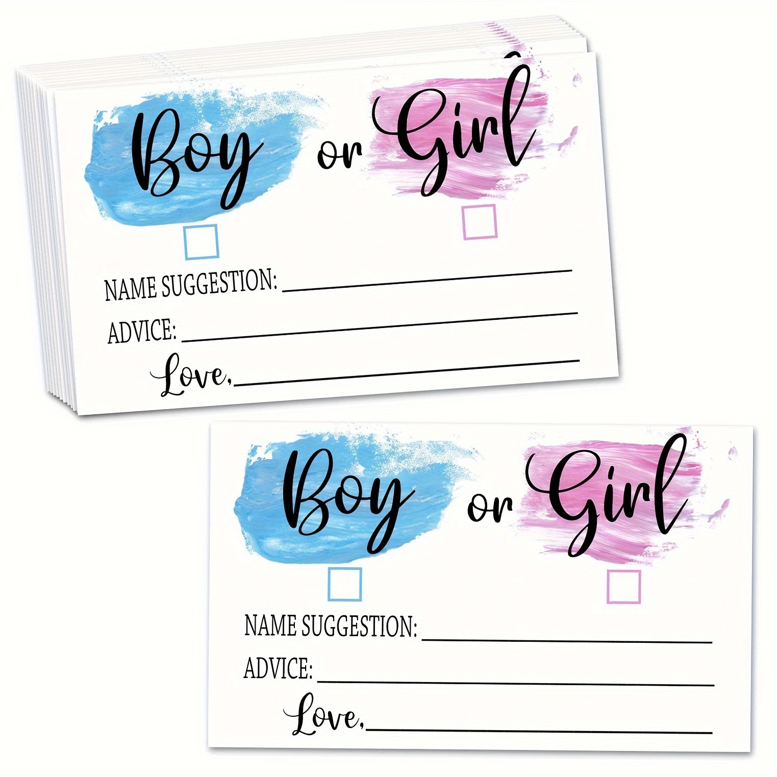 

Baby Shower Gender Guessing Game - 'girl' Or 'boy' Vote Cards - Fun Party Favor For Guests - Piece Of 50