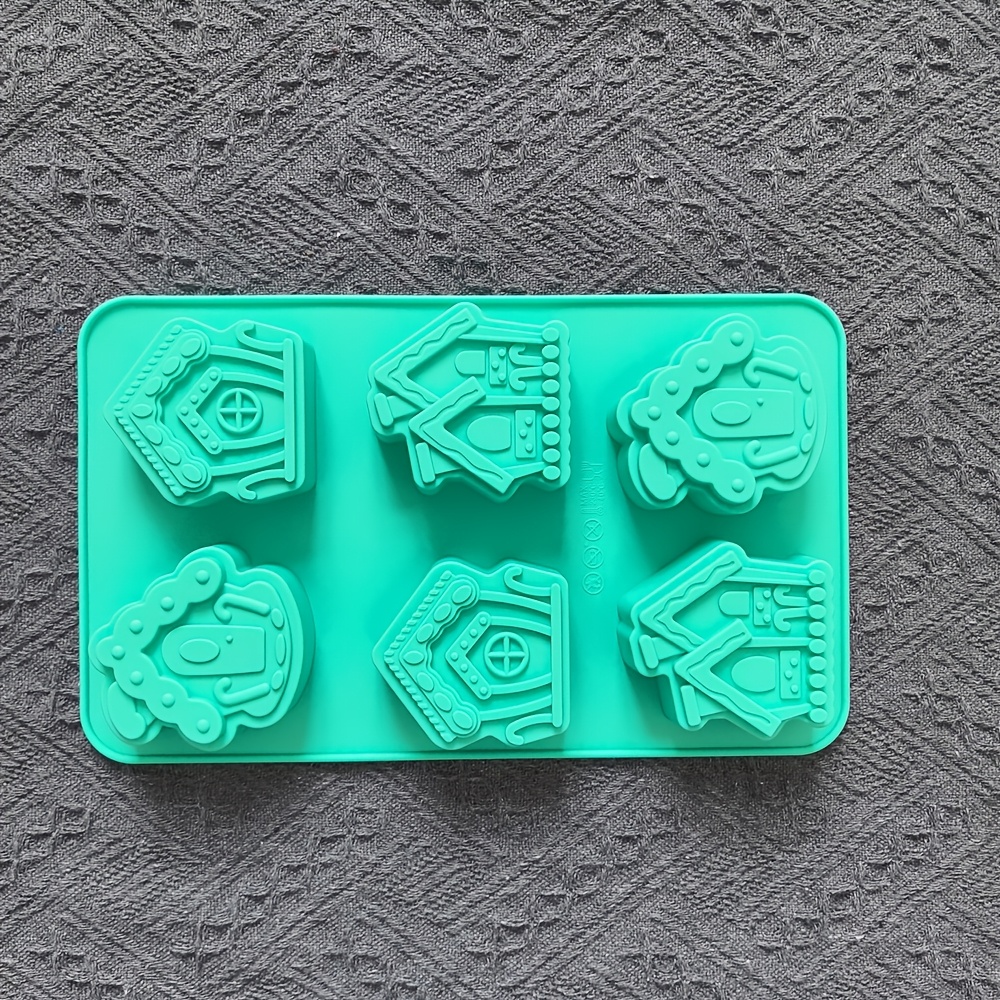 TEMU 1 moule en silicone pour savon de maison de Noël à 6 trous, fait main, pour bougie d'aromathérapie, , résine époxy, moule en silicone pour savon