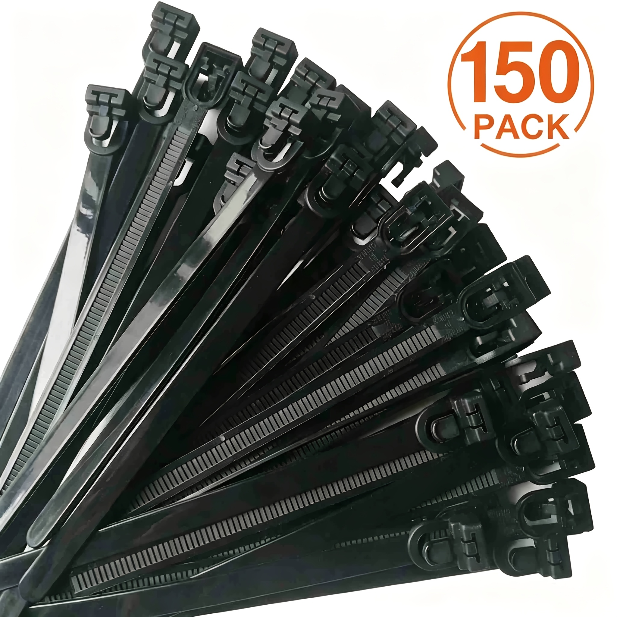 TEMU 150 de nylon de plástico autoblocantes reutilizables - Prácticas y rápidas, sujeción para el hogar, , - Sujetadores multiusos, de gestión de