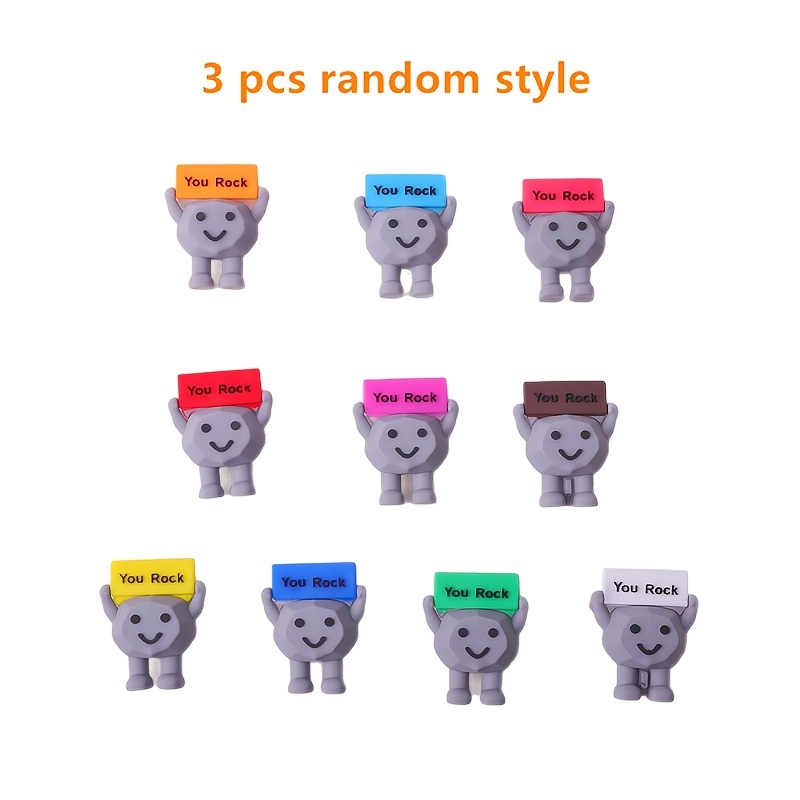 Image of 3pcs Random Colors, High Aesthetic Motivational Desktop Ornament, Fun And Soothing, Suitable For Office, Study, Home Decor, Holiday And Party Atmosphere, Small Gift For